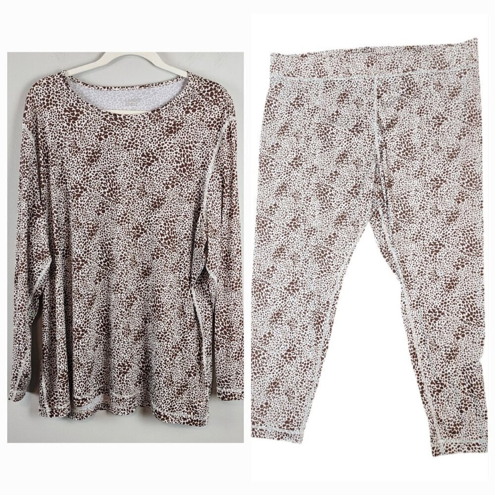 Lands' End size 3 X women 24-26 W animal print loungewear set top pants